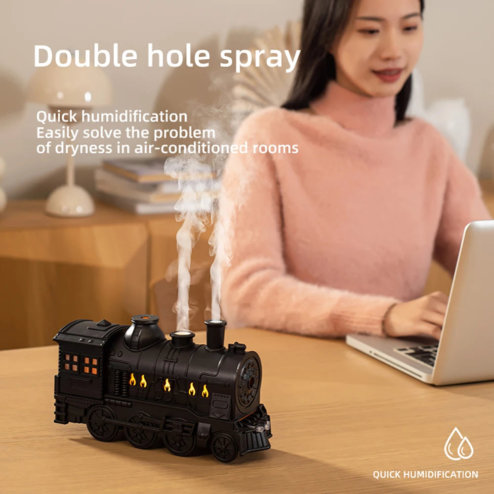 Humidificador ultrasónico aromático con diseño de tren y control remoto