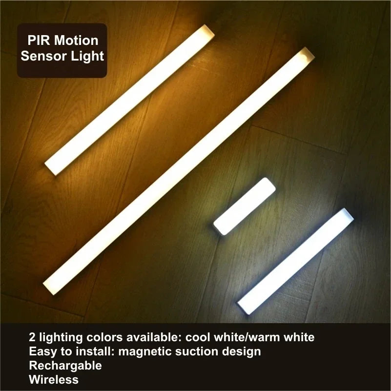 Lámpara LED portátil con sensor de movimiento PIR recargable