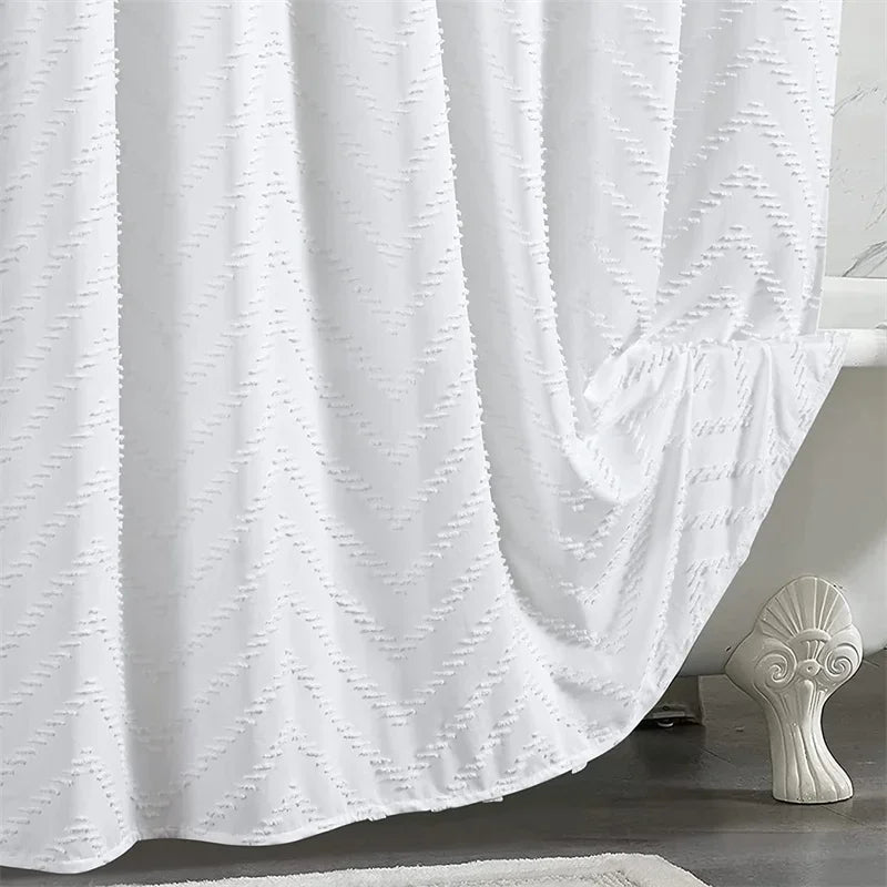 Cortina de baño con bolsillos organizadores