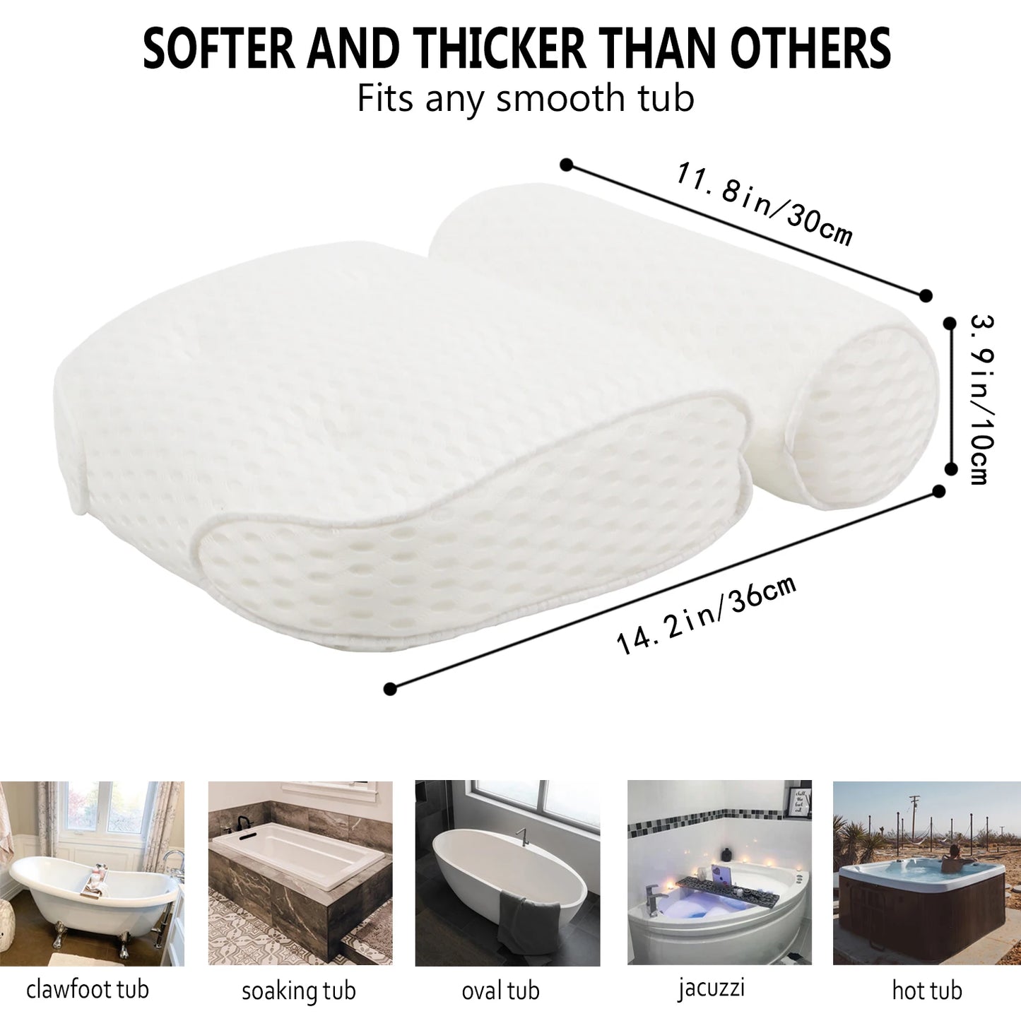 Almohada de Baño Air Mesh con Soporte para Cuello, Cabeza y Espalda