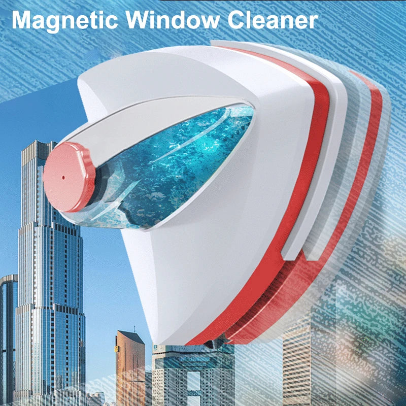 Limpiavidrios magnético doble cara con descarga automática de agua