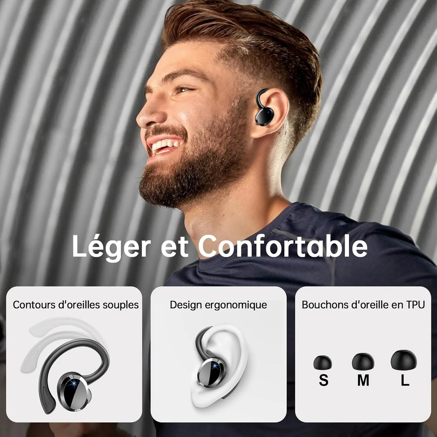 Auriculares inalámbricos Bluetooth 5.3 con micrófono y graves potentes