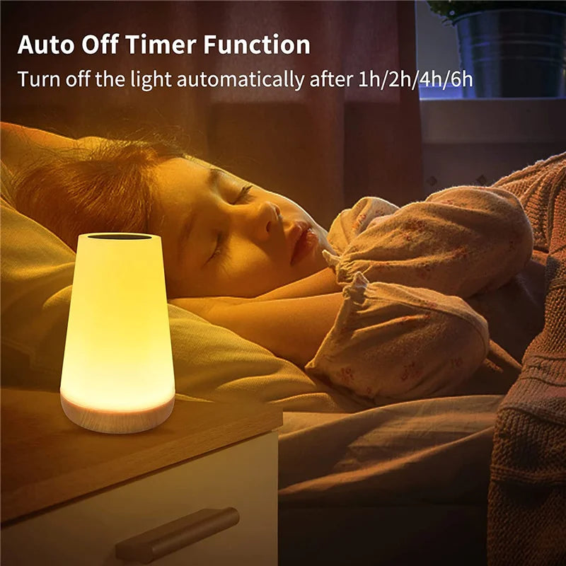 Lámpara de noche RGB con control remoto y ajuste táctil