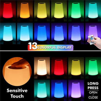 Lámpara de noche RGB con control remoto y ajuste táctil