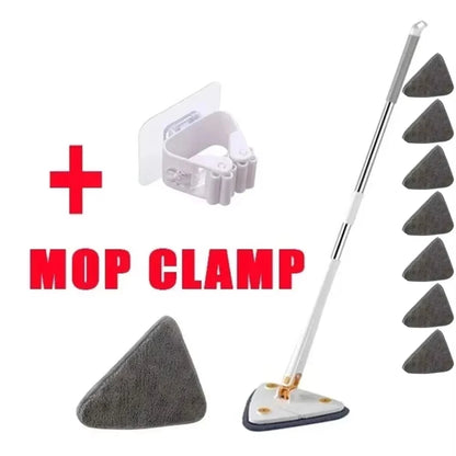 Mopa triangular telescópica giratoria 360° para pisos y techos