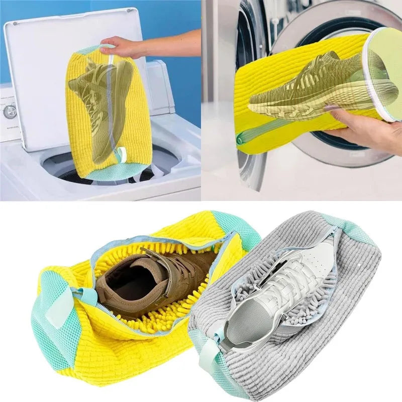 Bolsa de lavado para zapatos con cierre y acolchado protector