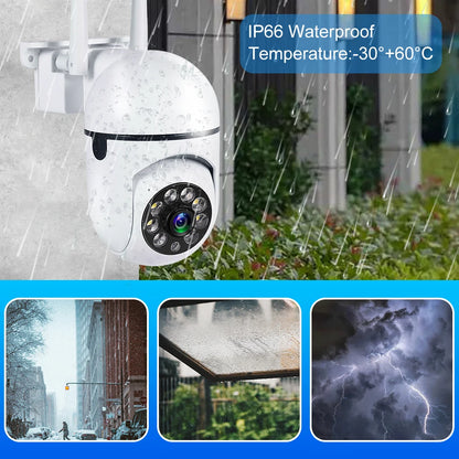 Cámara de seguridad WiFi 8MP exterior con zoom y visión nocturna