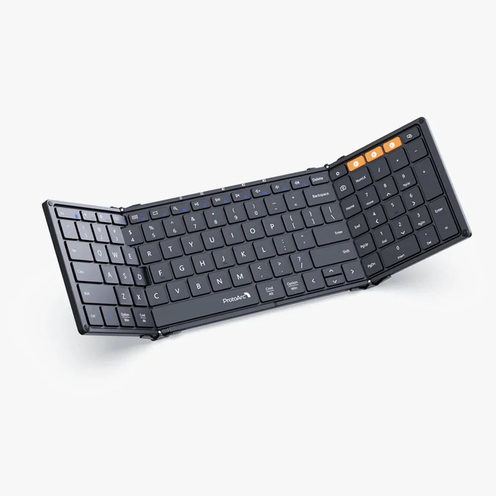 Teclado inalámbrico plegable con Bluetooth y teclado numérico