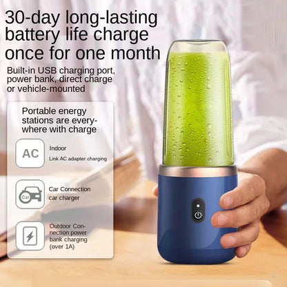 Batidora portátil de jugos con 6 cuchillas USB