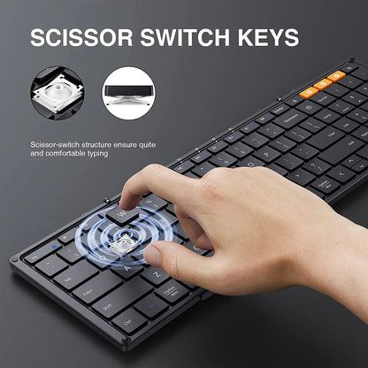 Teclado inalámbrico plegable con Bluetooth y teclado numérico