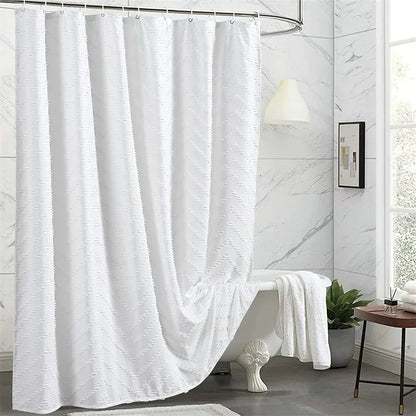 Cortina de baño con bolsillos organizadores