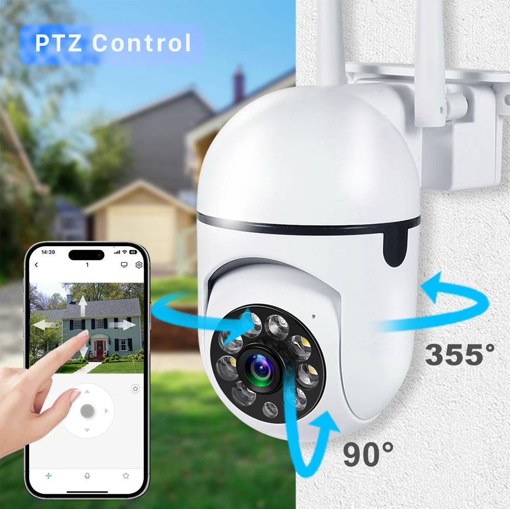 Cámara de seguridad WiFi 8MP exterior con zoom y visión nocturna