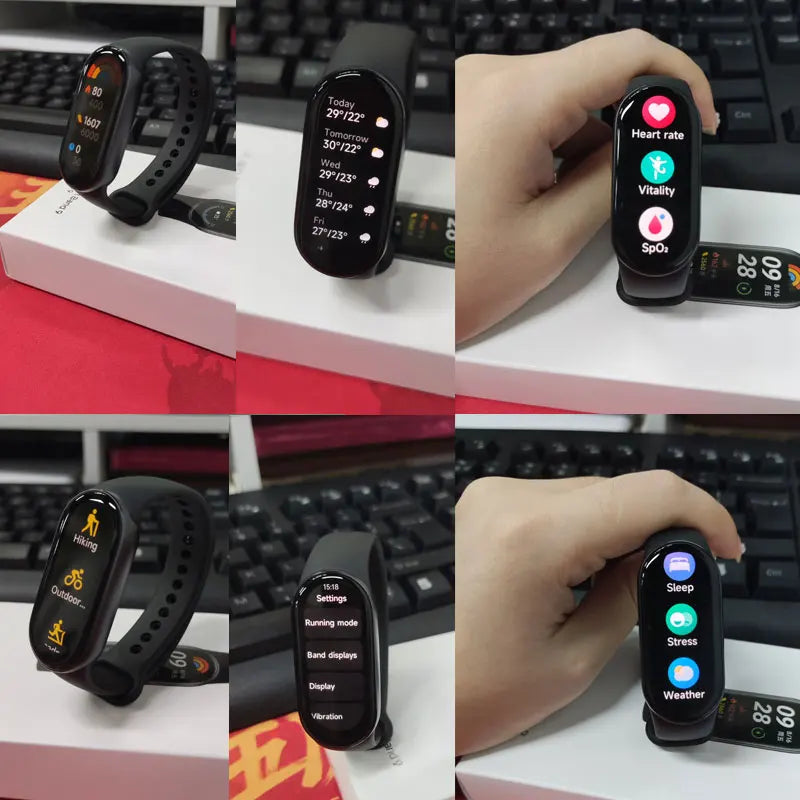 Pulsera inteligente con pantalla AMOLED y monitor de salud