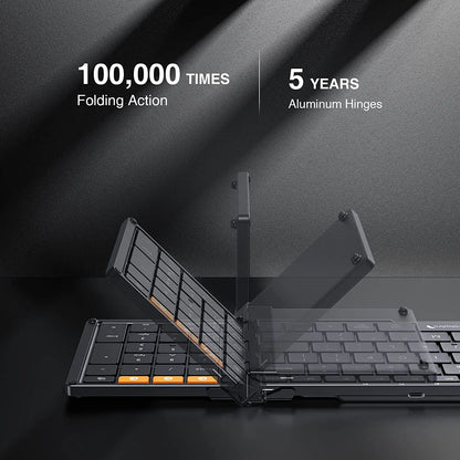 Teclado inalámbrico plegable con Bluetooth y teclado numérico
