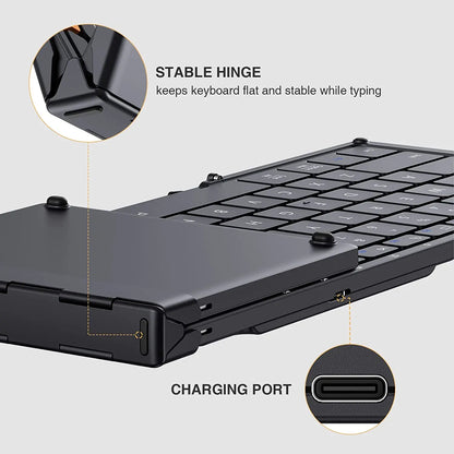 Teclado inalámbrico plegable con Bluetooth y teclado numérico