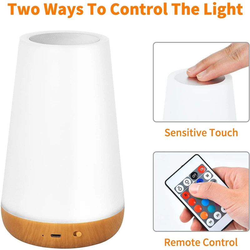Lámpara de noche RGB con control remoto y ajuste táctil