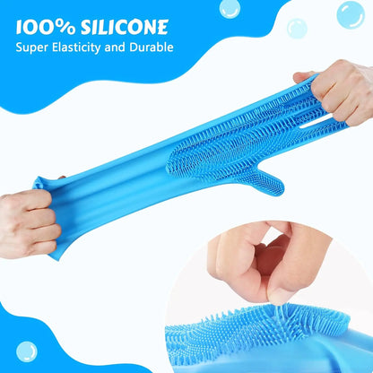 Guante de baño y cepillado para mascotas de silicona suave