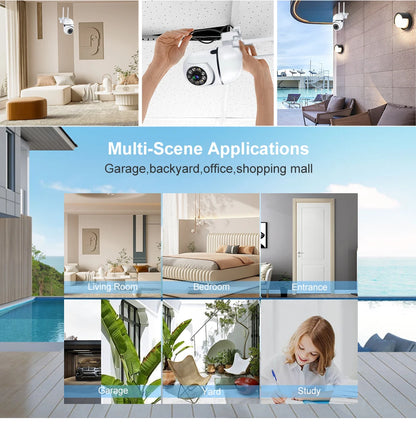 Cámara de seguridad WiFi 8MP exterior con zoom y visión nocturna