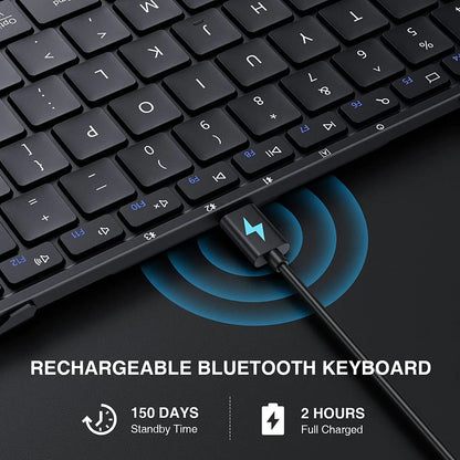 Teclado inalámbrico plegable con Bluetooth y teclado numérico