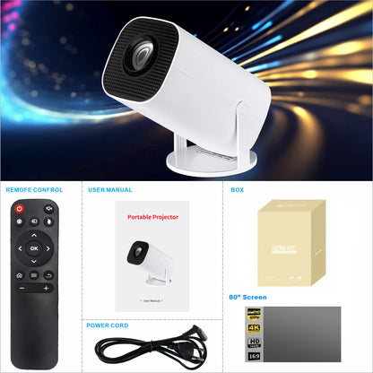 Proyector portátil inteligente 4K con WiFi6 y Android