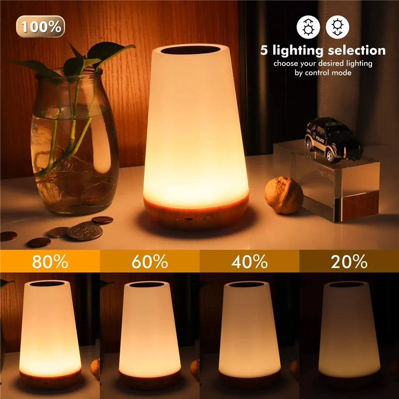 Lámpara de noche RGB con control remoto y ajuste táctil