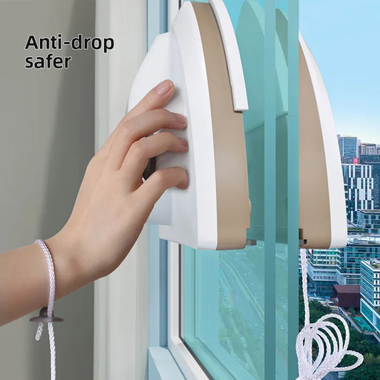 Limpiavidrios magnético doble cara con descarga automática de agua