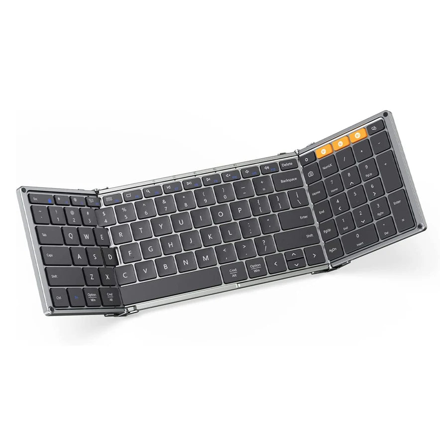 Teclado inalámbrico plegable con Bluetooth y teclado numérico