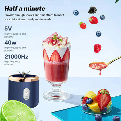 Batidora portátil de jugos con 6 cuchillas USB