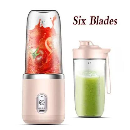 Batidora portátil de jugos con 6 cuchillas USB