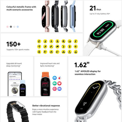 Pulsera inteligente con pantalla AMOLED y monitor de salud