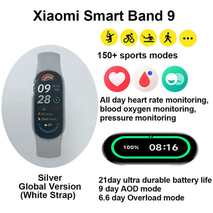 Pulsera inteligente con pantalla AMOLED y monitor de salud