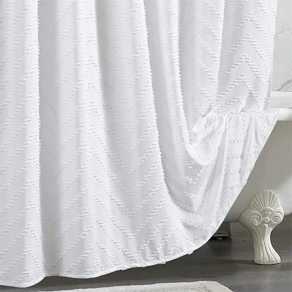 Cortina de baño con bolsillos organizadores