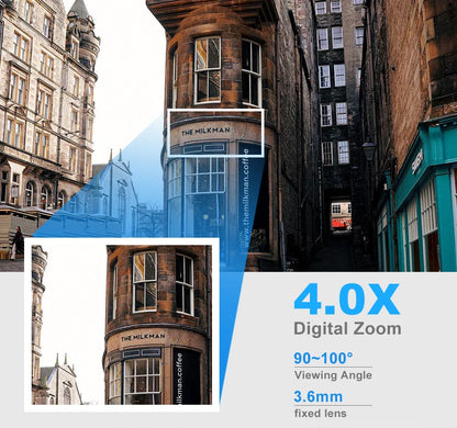 Cámara de seguridad WiFi 8MP exterior con zoom y visión nocturna
