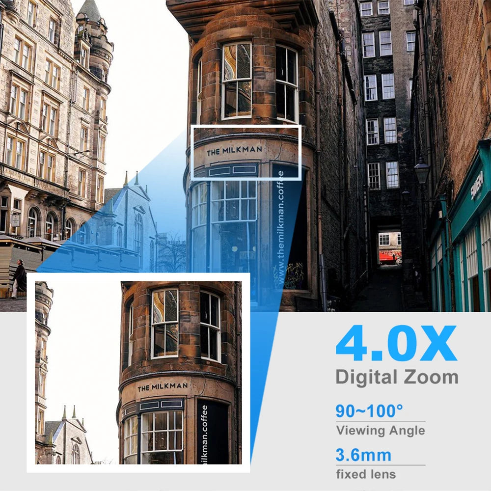 Cámara de seguridad WiFi 8MP exterior con zoom y visión nocturna