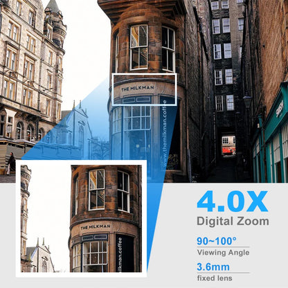 Cámara de seguridad WiFi 8MP exterior con zoom y visión nocturna