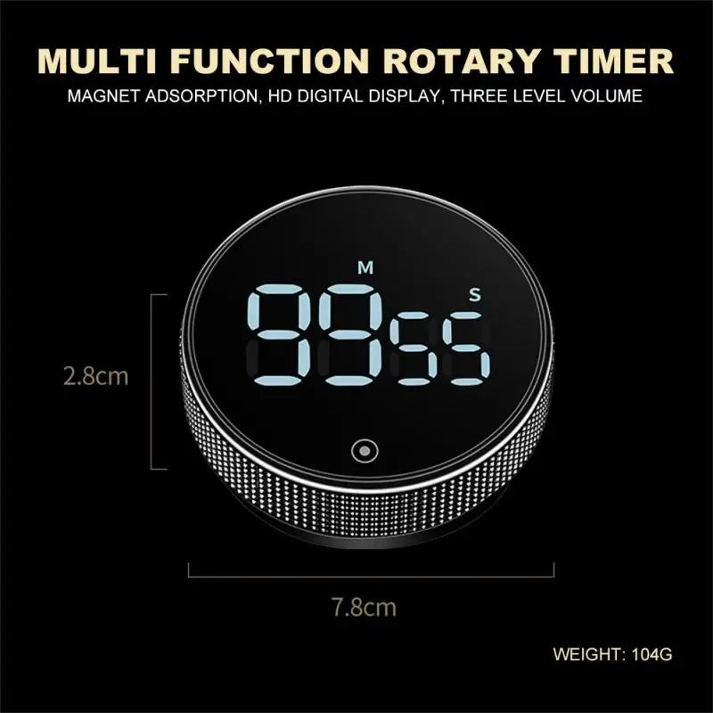 Temporizador digital LED magnético para cocina y estudio