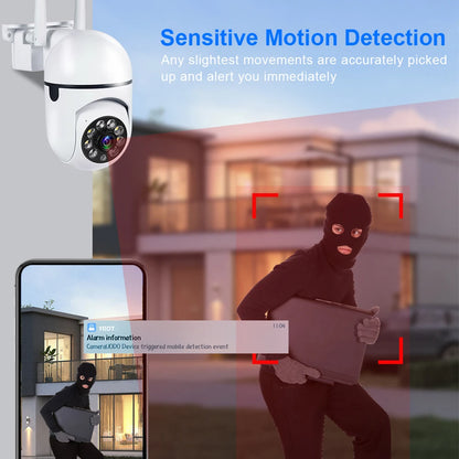 Cámara de seguridad WiFi 8MP exterior con zoom y visión nocturna