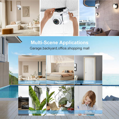 Cámara de seguridad WiFi 8MP exterior con zoom y visión nocturna