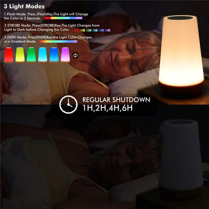 Lámpara de noche RGB con control remoto y ajuste táctil