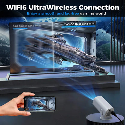 Proyector portátil inteligente 4K con WiFi6 y Android