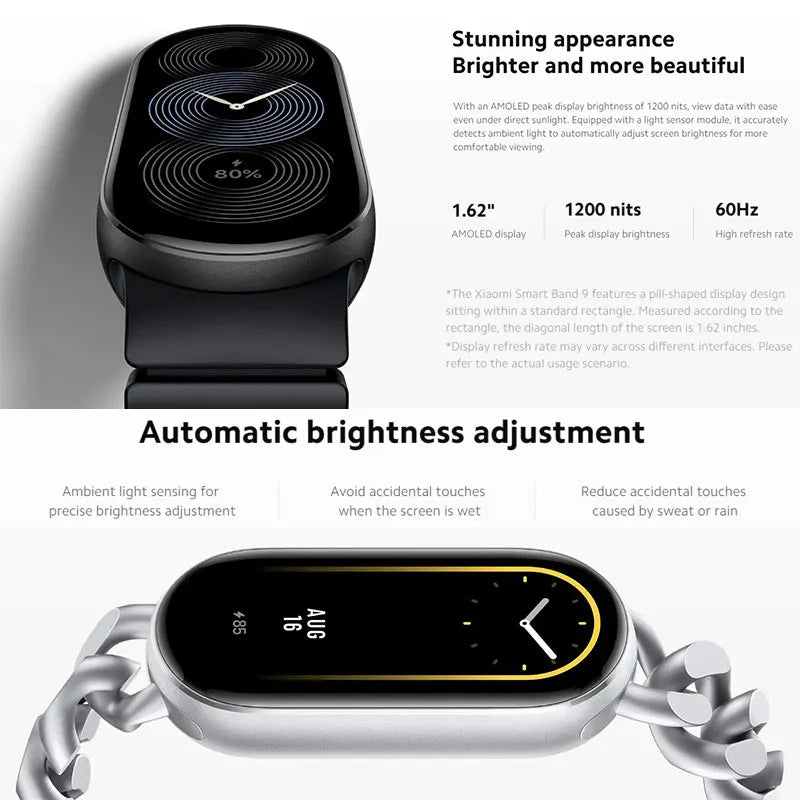 Pulsera inteligente con pantalla AMOLED y monitor de salud