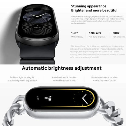 Pulsera inteligente con pantalla AMOLED y monitor de salud