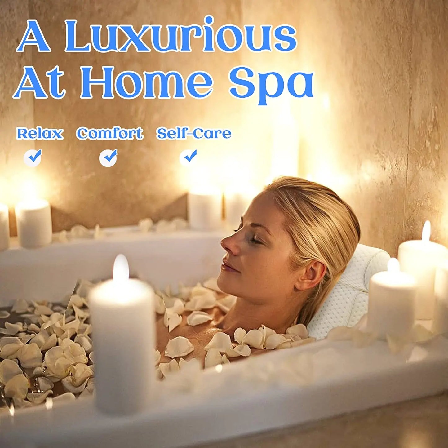 Almohada de Baño Air Mesh con Soporte para Cuello, Cabeza y Espalda