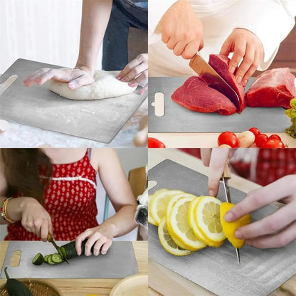 Tabla de cortar de titanio acero inoxidable doble cara cocina