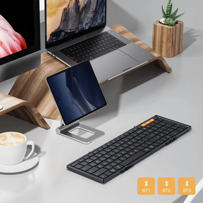 Teclado inalámbrico plegable con Bluetooth y teclado numérico