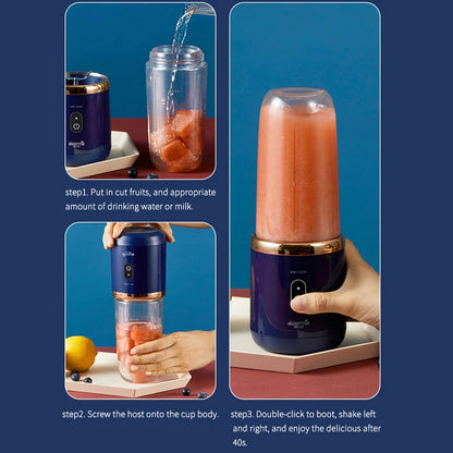 Batidora portátil de jugos con 6 cuchillas USB
