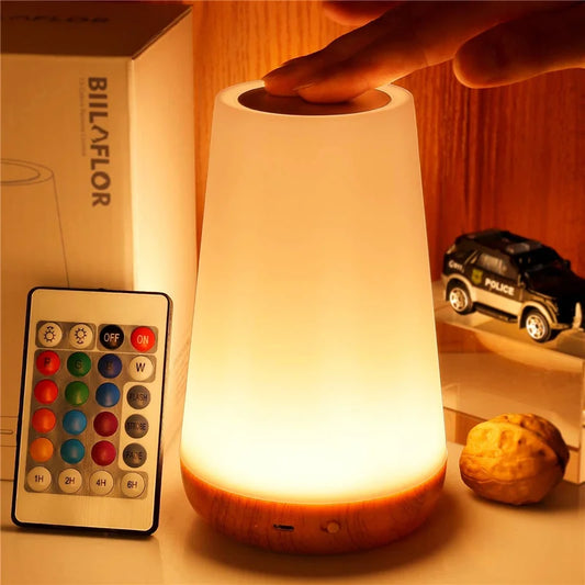Lámpara de noche RGB con control remoto y ajuste táctil